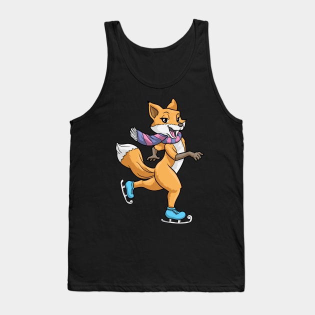 cute fox as a ice skater Tank Top by Markus Schnabel